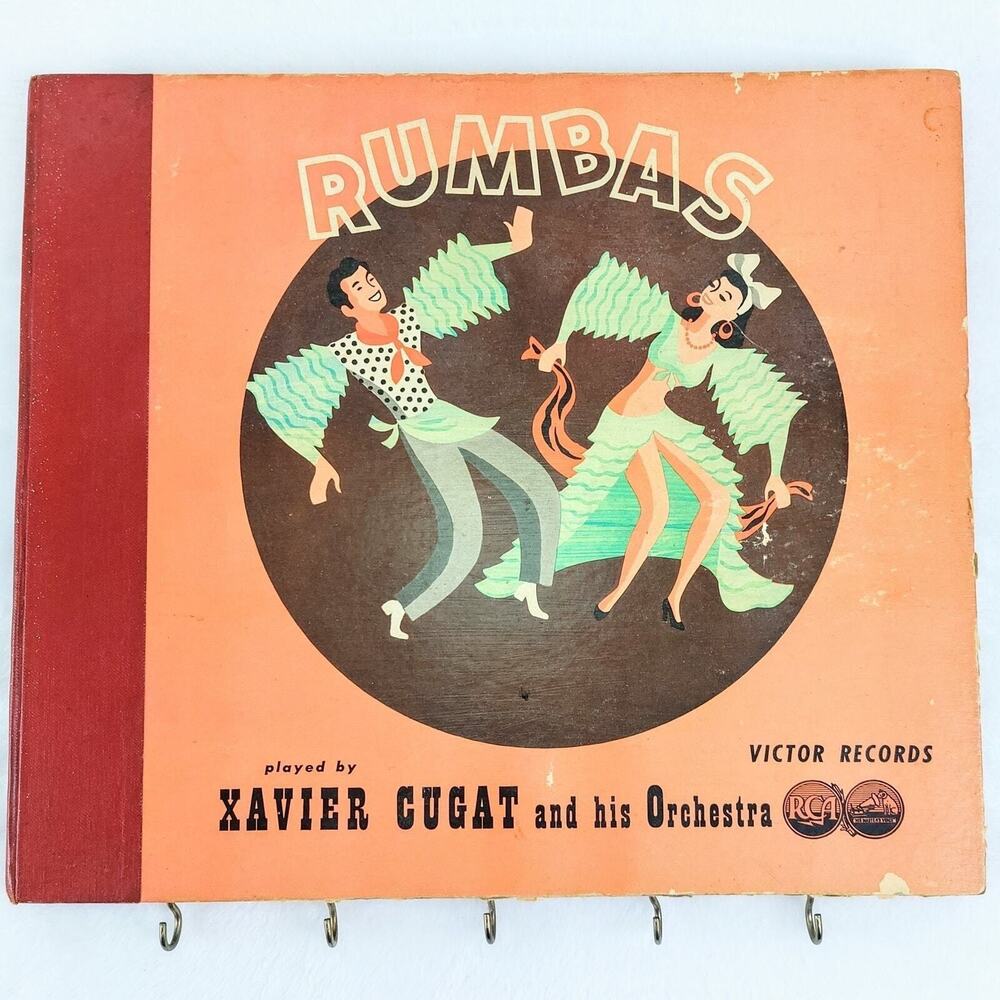 Vintage Xavier Cugat Rumba Album Cover Key Holder Upcycled MCM Kitsch Wall Decor